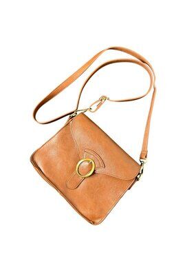 Joy Susan Drea Brown Convertible Handbag, Faux-Leather, Envelope Flap, Crossbody